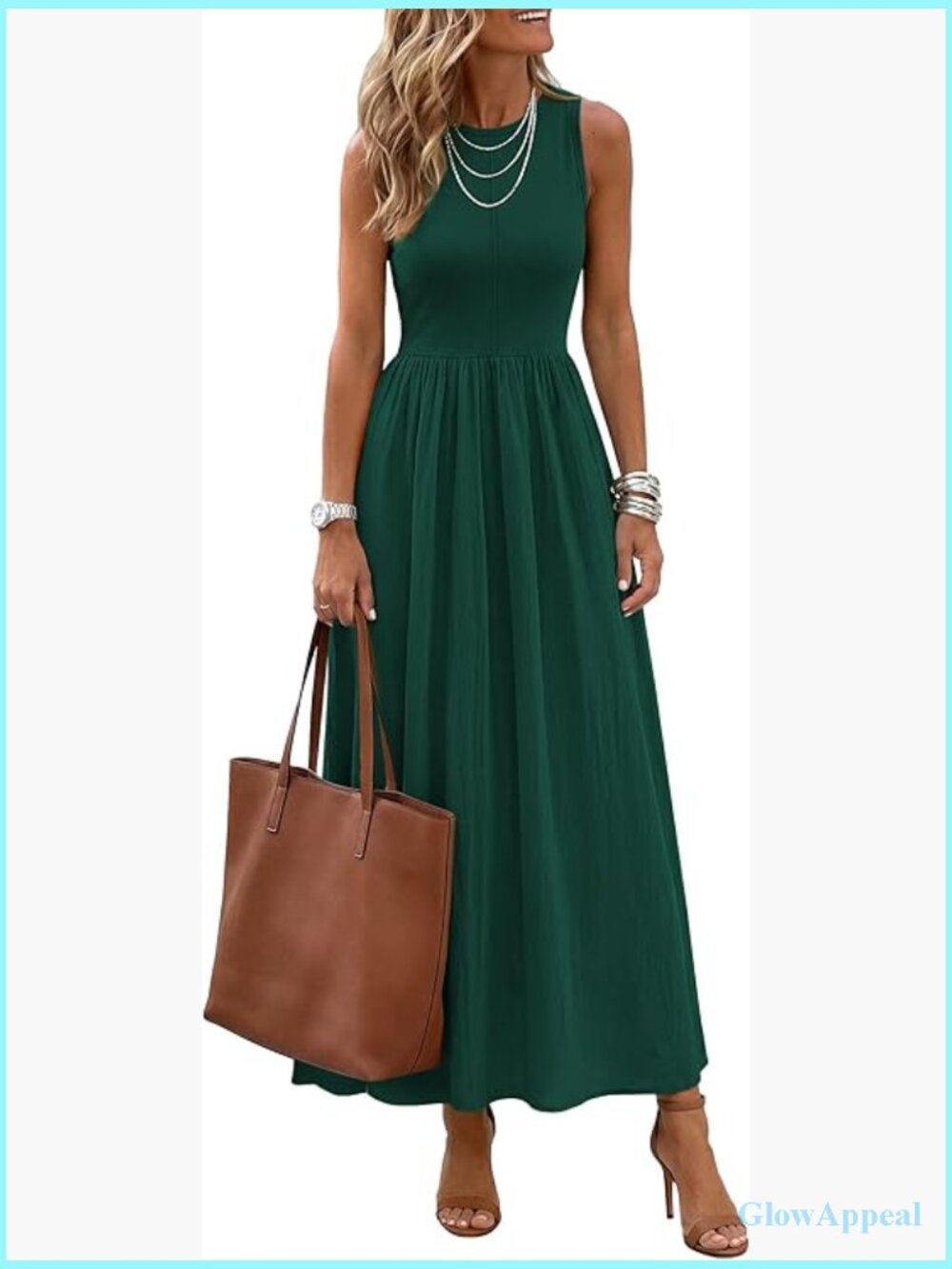 Sleeveless Maxi Dress Patchwork Knit Tank Work Casual Vacation Sundress